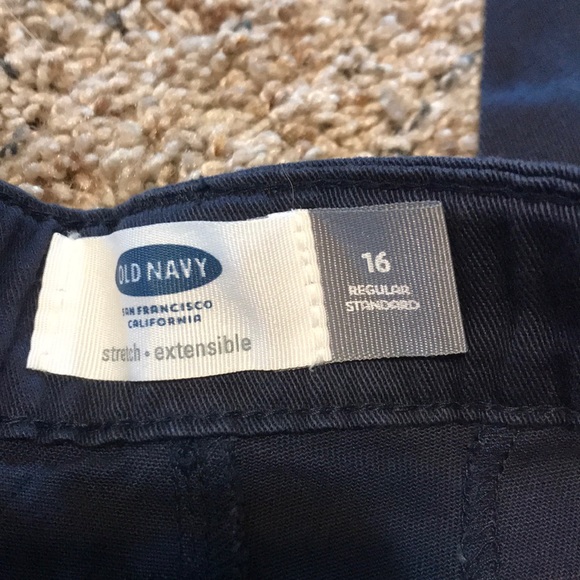 Old Navy Girls Uniform Pants-blue-size 16 regular - Picture 3 of 6